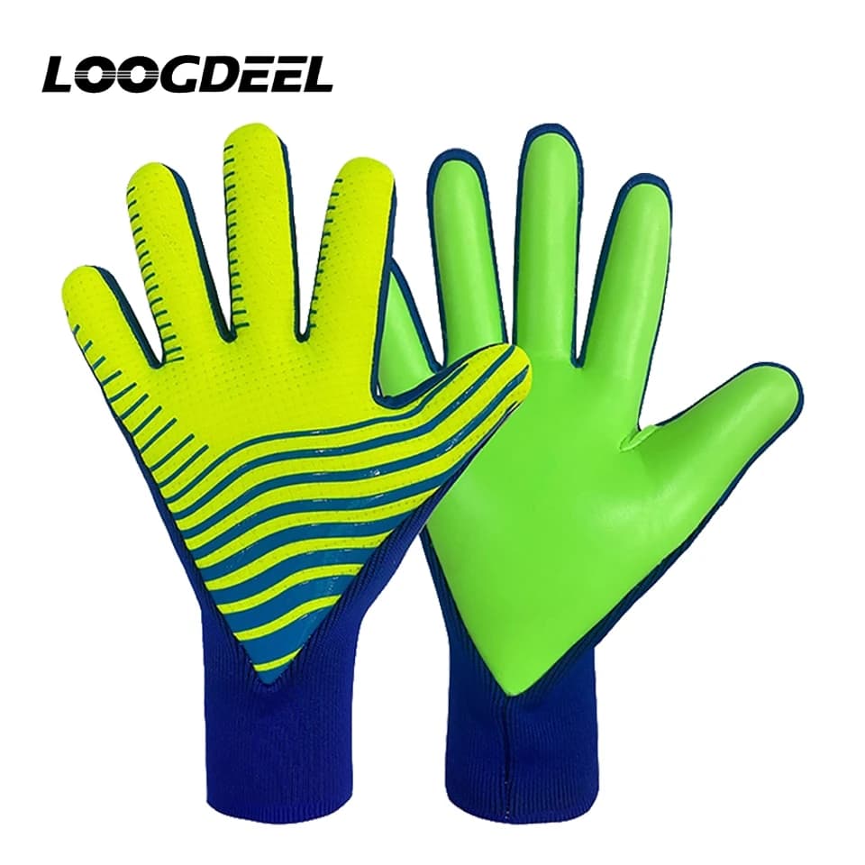 Loogdeel Guanti da portiere spessi per bambini Guanti da portiere traspiranti da allenamento per adulti con dita da calcio in lattice