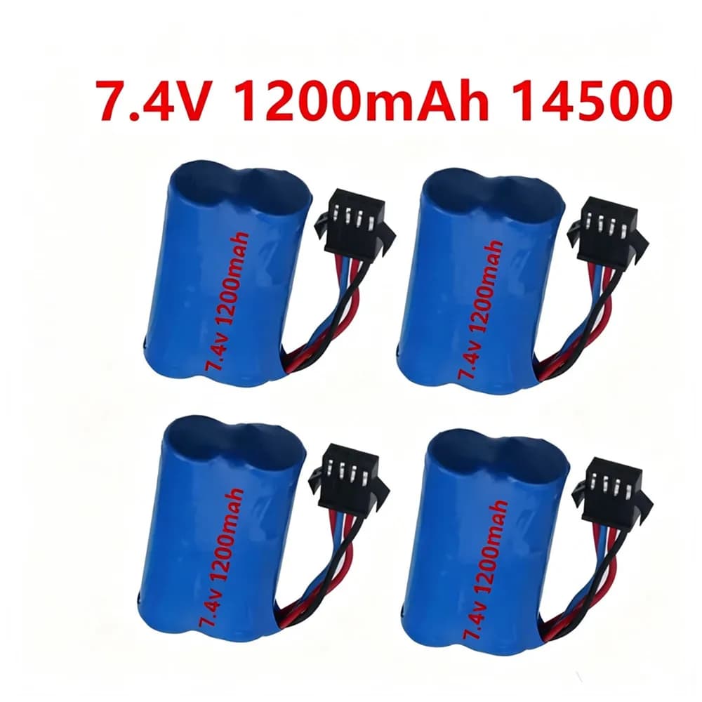 14500 7.4V 1200mah Battery For Electric Toys Water Bullet Gun Spare Parts 7.4V Li-ion Battery and USB Charger