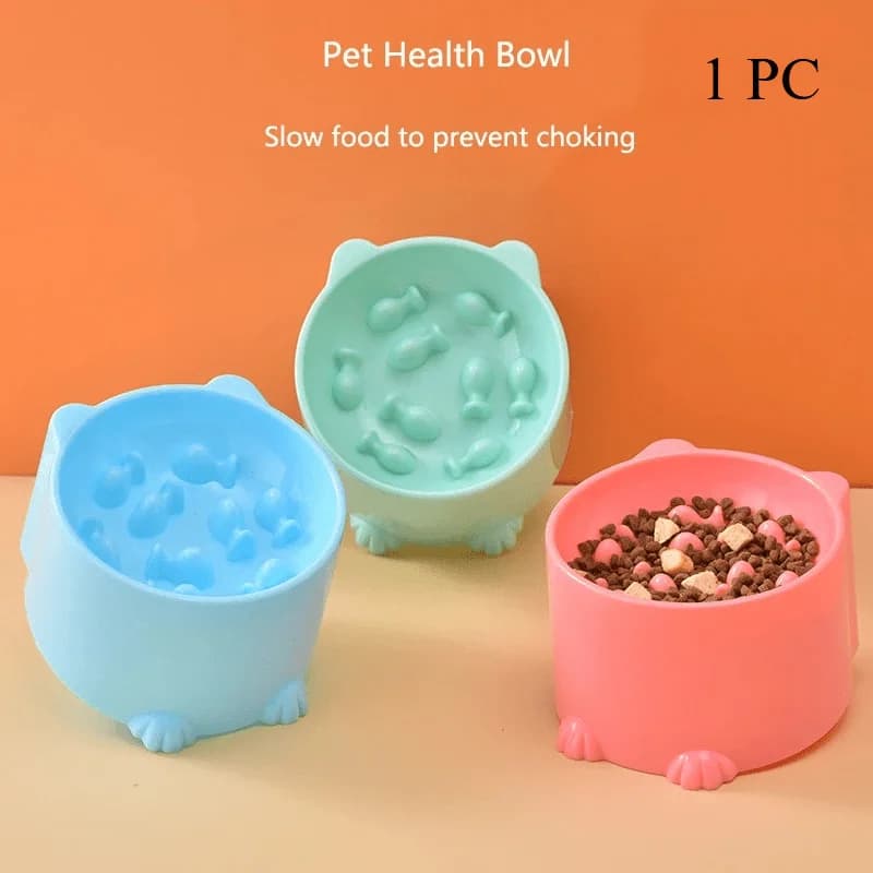 Ciotola per alimentazione lenta per gatti, ciotola anti-soffocamento per gatti e cani di piccola taglia, design per la protezione del collo, dispositivo per l'alimentazione di cani e gatti, articoli per animali domestici