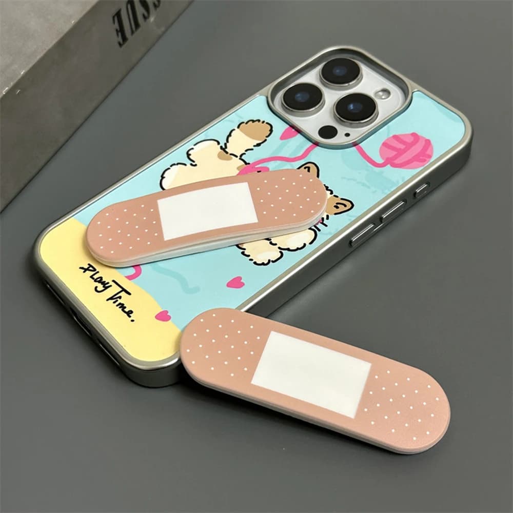 Korea Ins Daily Necessitiy Band Aid Push-Pull Bracket Phone Case Stand Creative Portable Holder Phone Case Universal Accessories