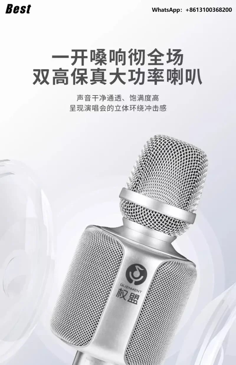 Miglior microfono audio all-in-one con scheda audio integrata, microfono per cantare, karaoke, Bluetooth, wireless, registrazione da cellulare.