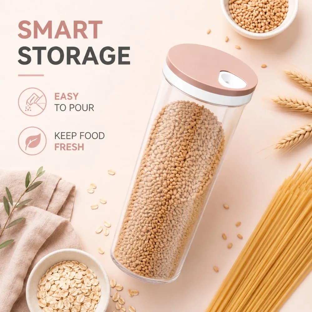 Airtight Noodle Storage Box 1 3PCS Plastic Pasta Container with Sealed Lid for Spaghetti Dry Food Kitchen Pantry Cabinet