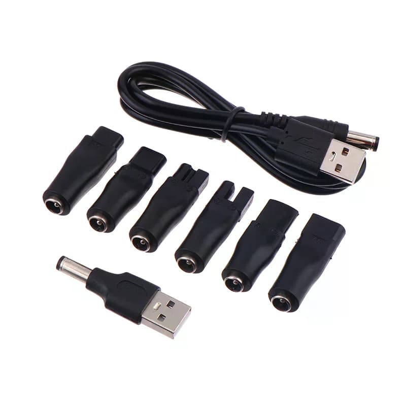 1/6/7/8PCS Black Replacement Power Cord 5V Charger USB Adapter For All Kinds Of Electric Hair Clippers Beard Trimmers Shavers