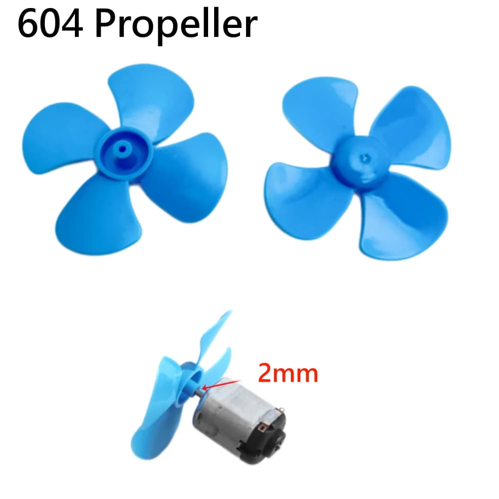 10pcs 604 4‑Blade Propeller 1.95mm Hole DIY Science Experiment Modele Parts for Wind Car, Small Fan, Underwater Robot