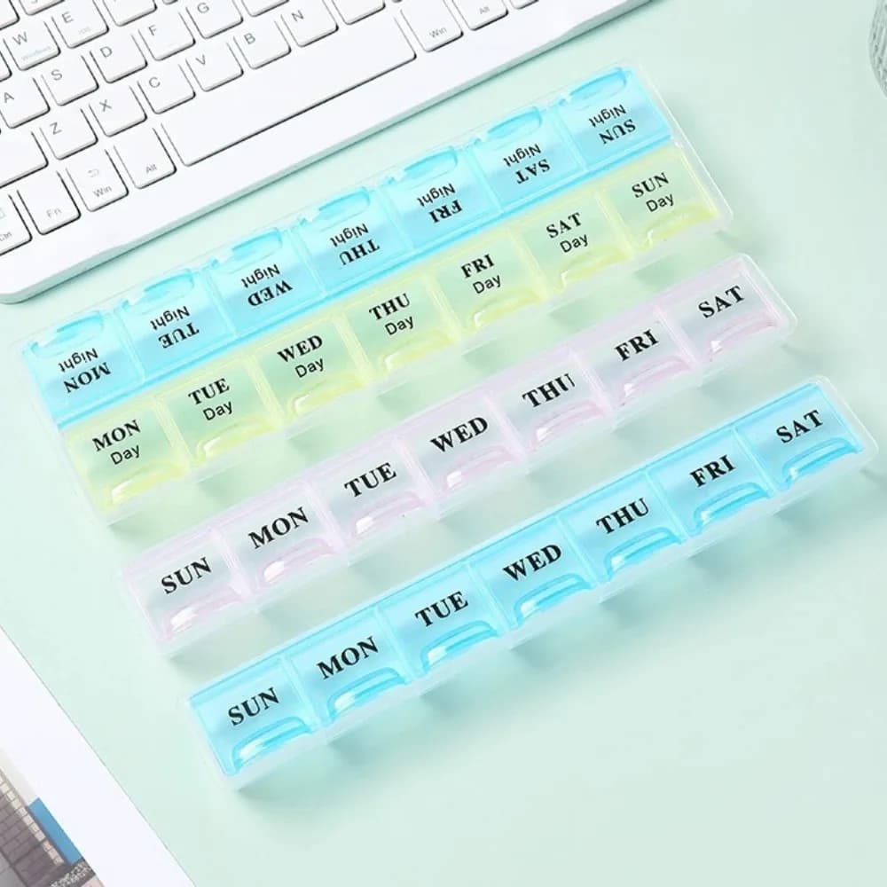 New Weekly Premium Portable 7/14/21/28 Grids 1/2/3/4 Times A Day Pill Box Storage Cases Organizer for Vitamins Medicine FishOils
