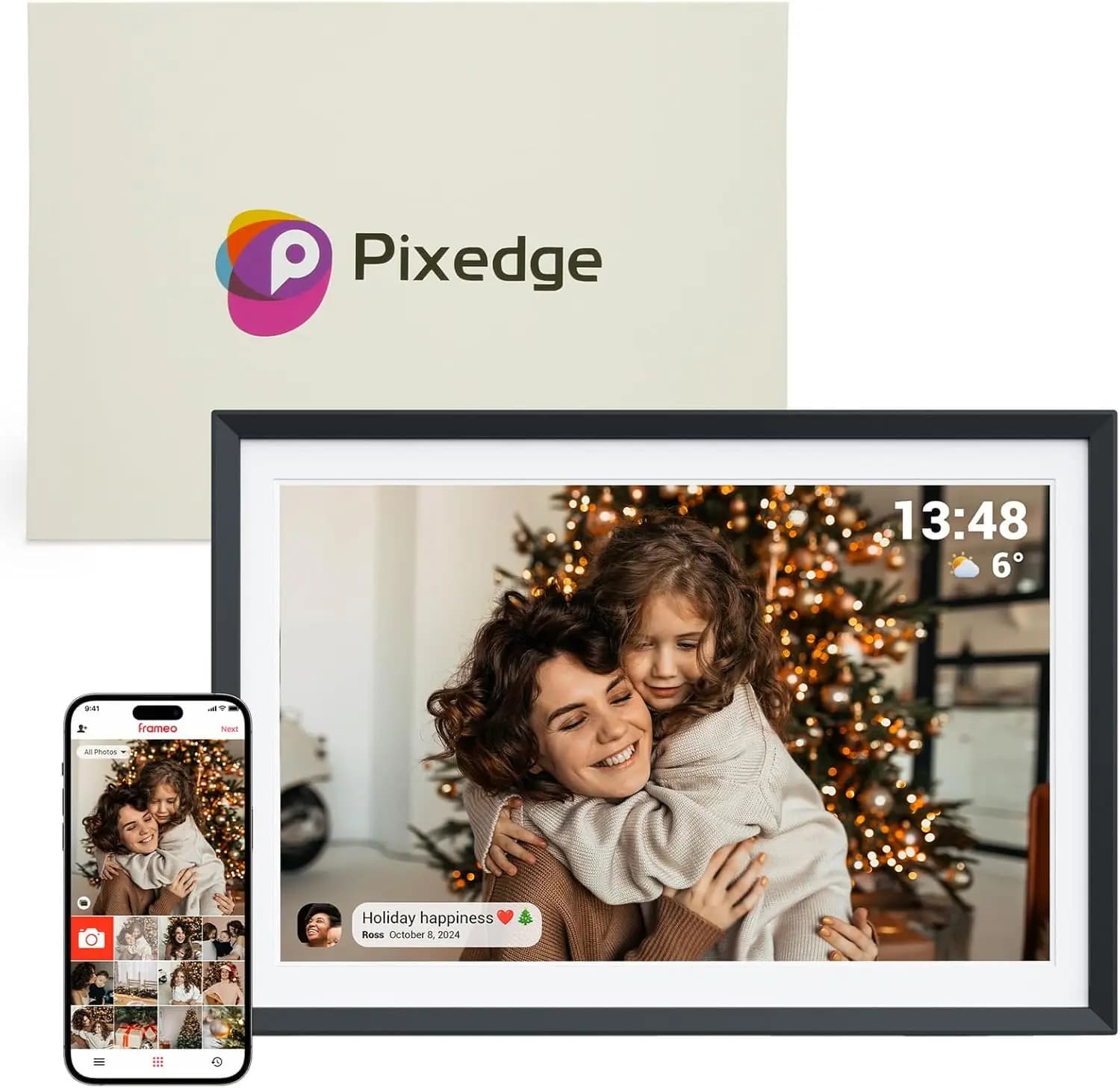 Cornice Digitale WiFi da 10.1 Pollici, 32GB, Schermo Touch IPS, Condividi Foto Istantaneamente