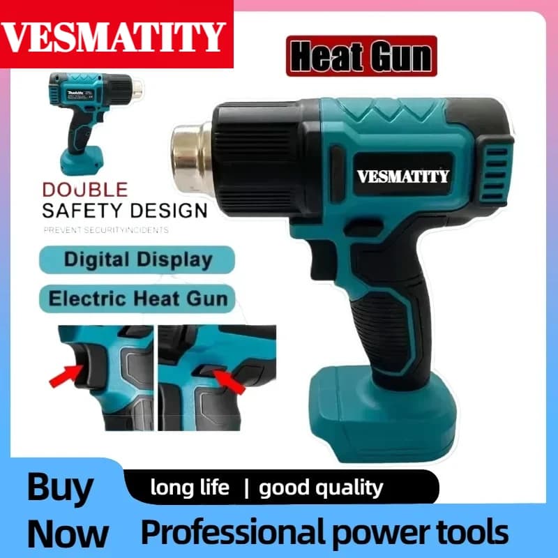 Cordless Hot Air Gun Industrial Handheld Electric Heat Gun Temperatures Adjustable Heat Gun For 18V-20V Battery