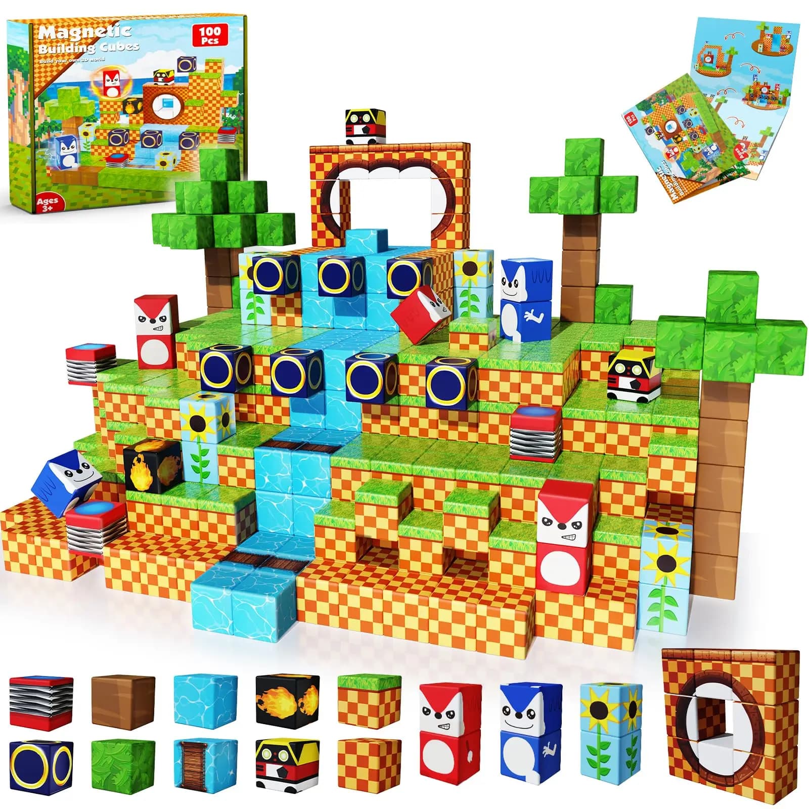 Magnetic Blocks Toddler Creativity Building Set, Educational Montessori Magnetic Building Blocks Constructor Children Toys Gifts