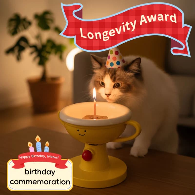 Ciotola per gatti a forma di trofeo, ciotola per cibo per gatti, ciotola per acqua per animali domestici anti-rovesciamento, ciotola per gatti di grande diametro, design rialzato