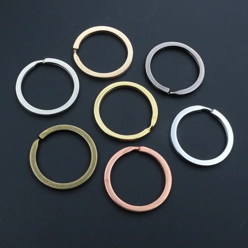 20Pcs 25 28 30mm Gold Silver Plated Key Ring Llaveros Clasp Findings Chain Split For Jewelry Making