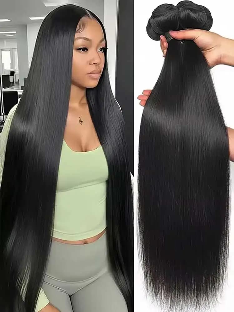 Extensions of Brazilian Human Hair Straight Untreated, Natural Color, Hair Remy Grezzi for Women