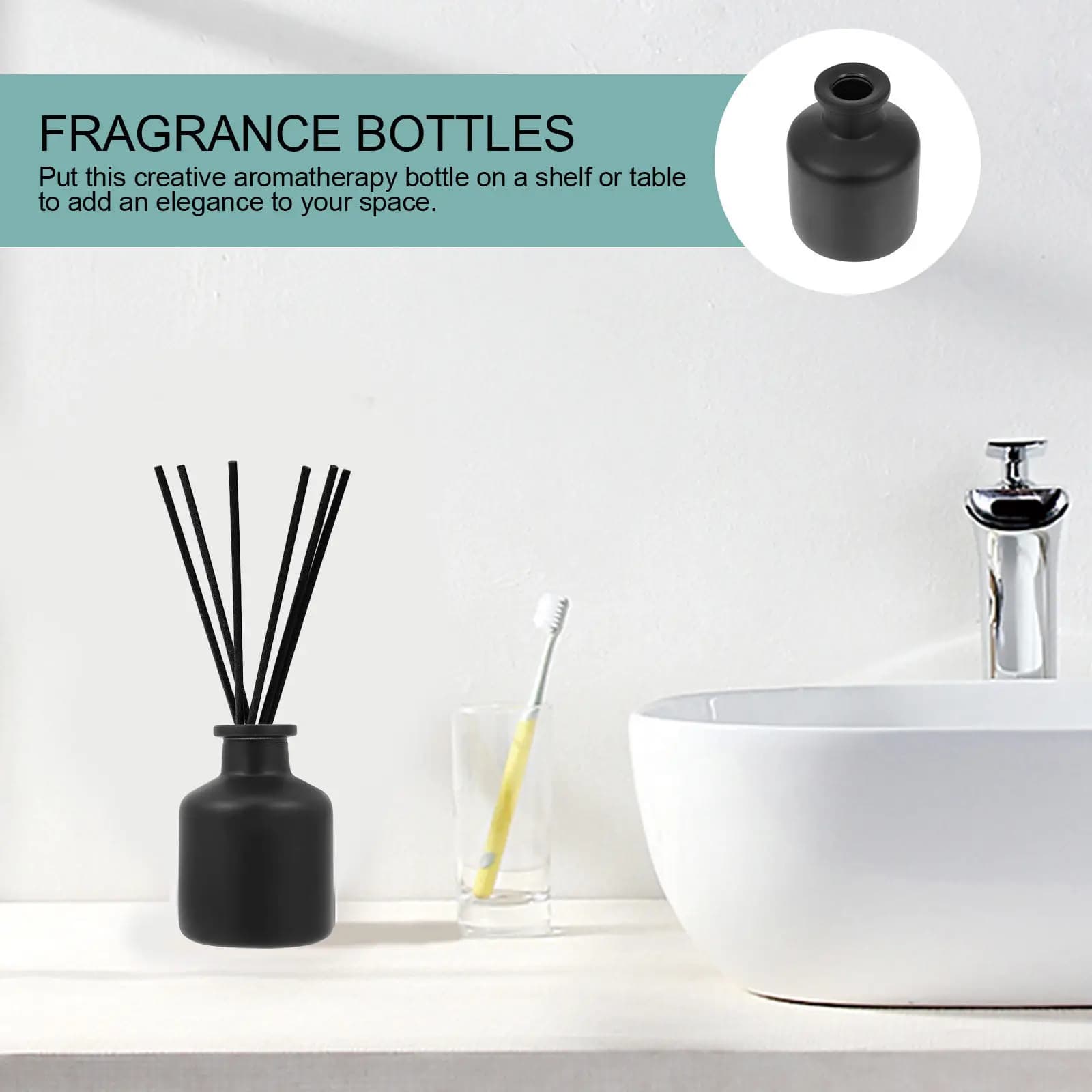 Set di 3 Bottiglie in Vetro per Diffusione di Aromi, Contenitori per Oli Essenziali, Decorazione per Casa e Aromaterapia