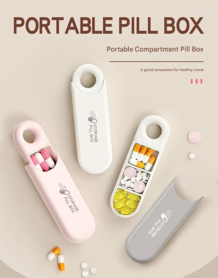 3 Meals A Day Pill Organizer Portable Vitamin Fish Oil Supplement Storage Box Mini Travel Medicine Case For Outdoor Office Daily