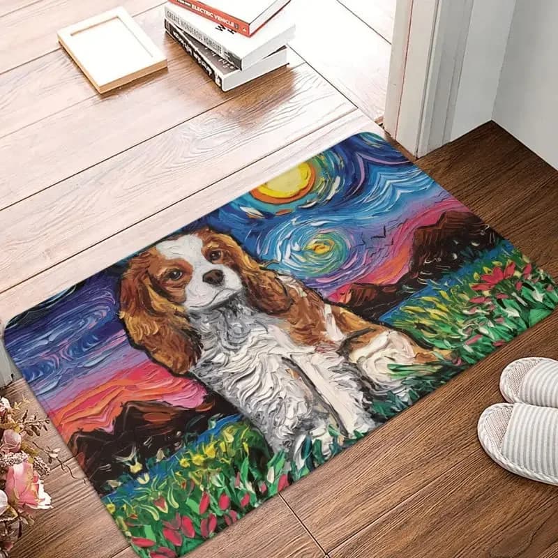 Cavalier King Charles Spaniel Ritratti di animali domestici Art Zerbino Antiscivolo Cucina Tappetino da bagno Camera da letto Balcone Porta Pavimento Ingresso Tappeto