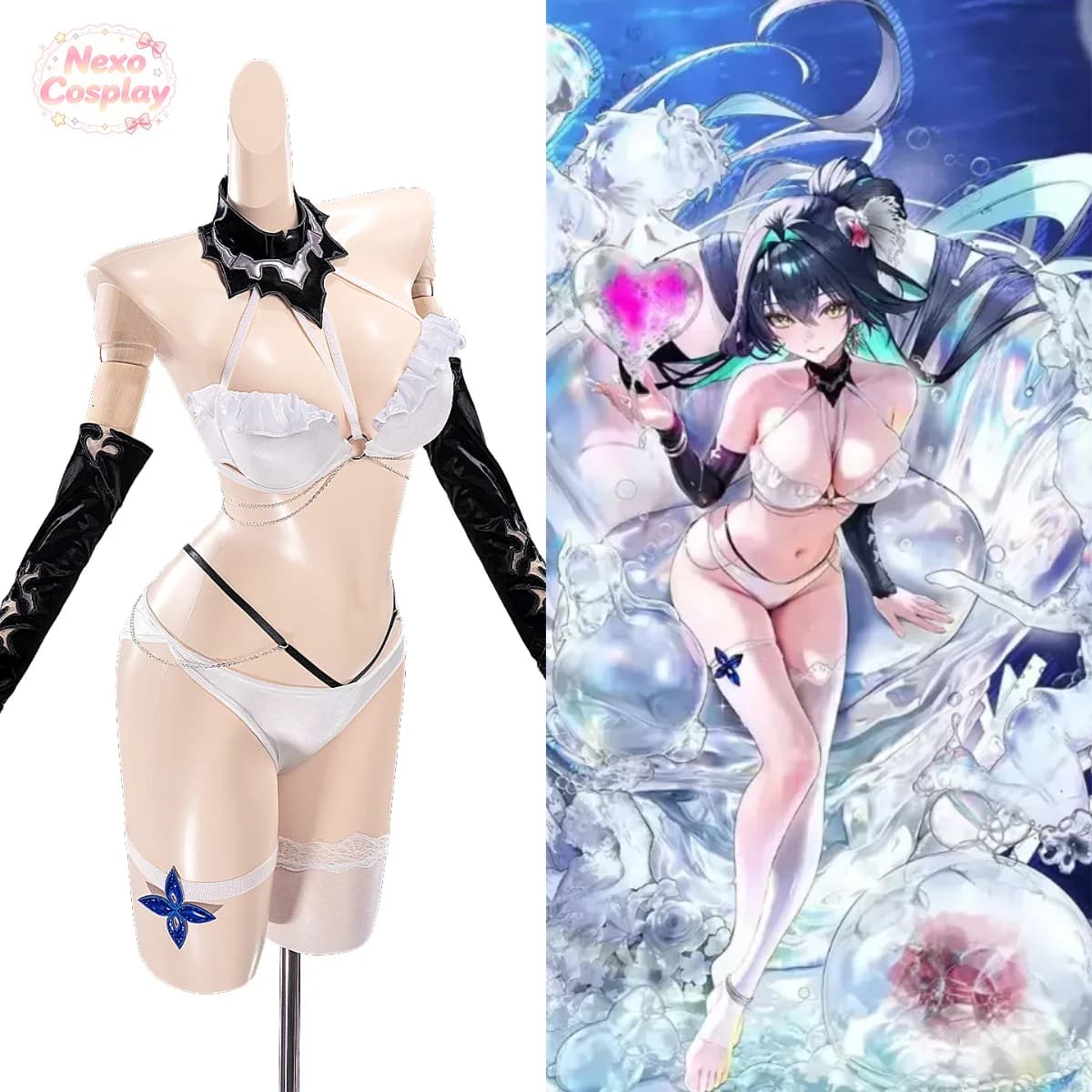 Goddess of Victory Little Mermaid Cosplay Costume Little Mermaid: Shell Princess Summer Swimsuit Full Set NexoCosplay