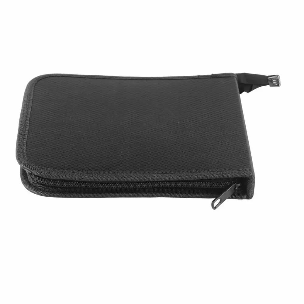Astuccio per Matite con 72/120 Scomparti in Tela Nera, Design Pieghevole, Grande Capacità