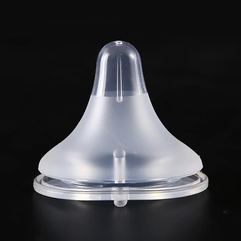 Ciuccio per capezzoli a bocca larga in silicone per bambini da 5 cm Ciucci per capezzoli per biberon in silicone liquido senza Bpa al 100% Foro anti-colico
