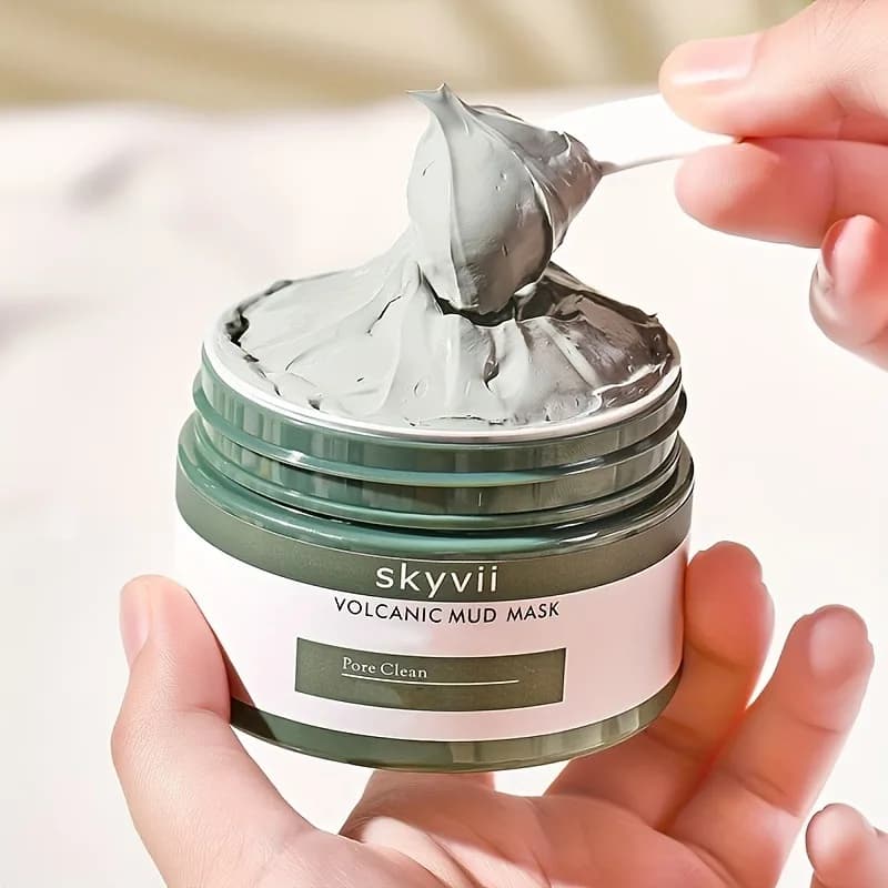 Maschera di fango vulcanico per viso e corpo Pulizia profonda dei pori Minimizzazione Riduzione dei punti neri Senza profumo con AHA per tutti i tipi di pelle