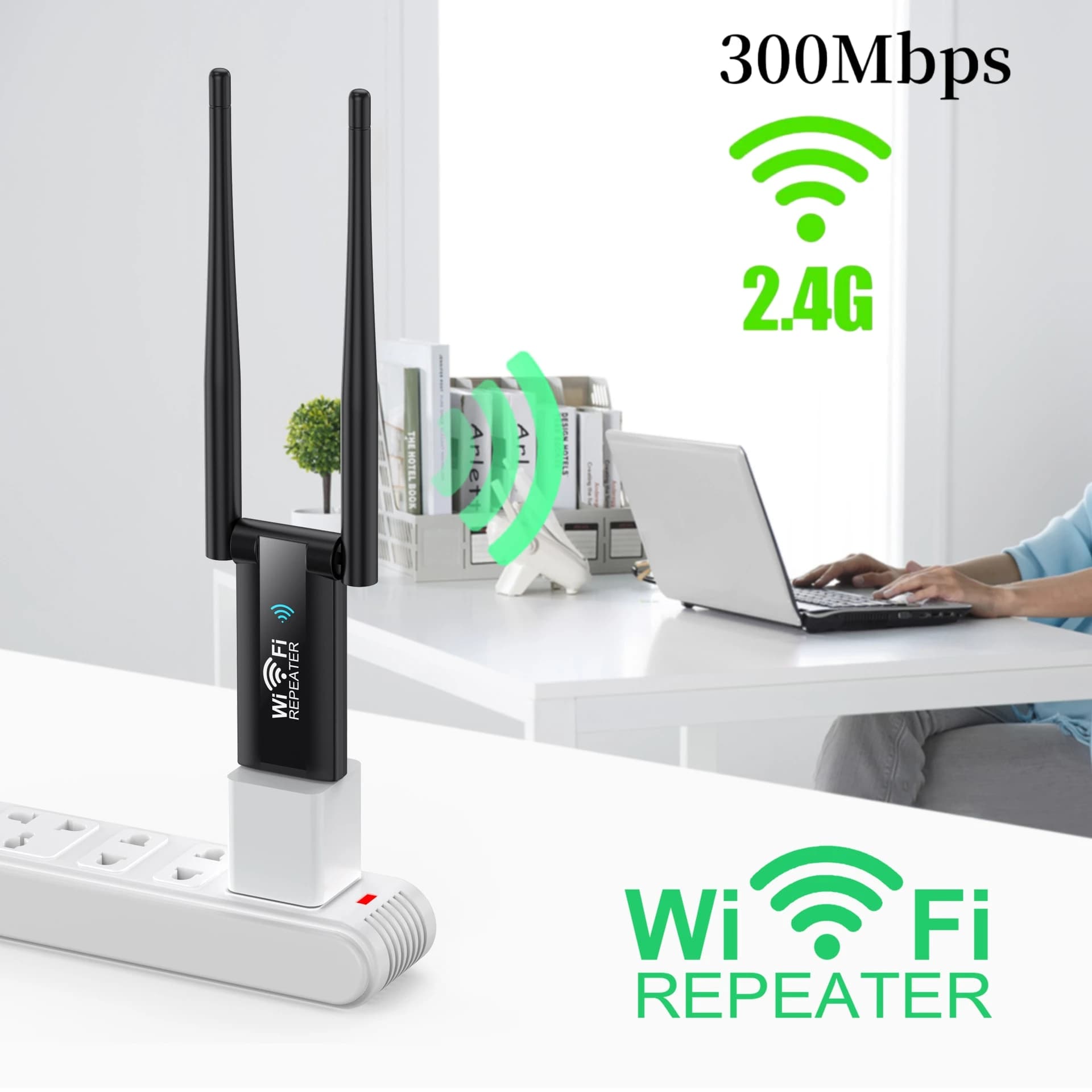 Ripetitore WiFi USB 300Mbps Ripetitore di segnale WiFi mobile portatile Extender WiFi 2.4G 2 Amplificatore antenna Configurazione semplice A lungo raggio M3