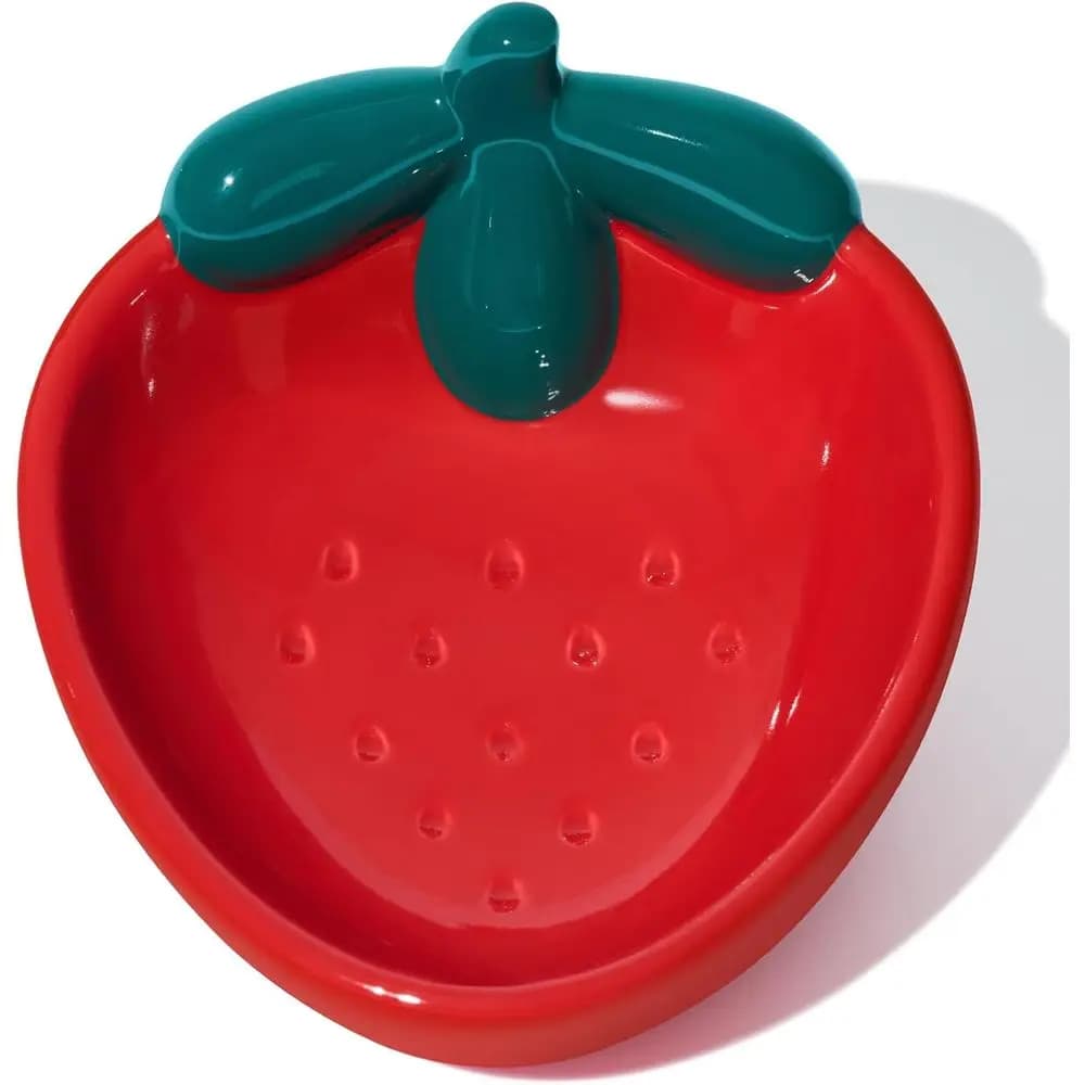 Pet Bowl, Design Pet Feeder, Food and Water | Anti Vomit Cat Bowls for Indoor Cats, Cute Strawberry Cat Bowl, Dishwasher Safe