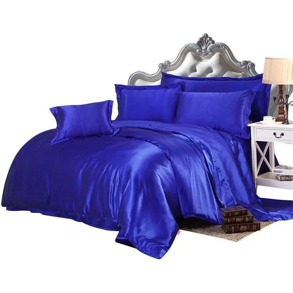 Set Copripiumino California Queen - Set Copripiumino in Raso California Queen Size da 7 Pezzi (Copripiumino + Lenzuolo + Coprimaterasso 18'' + 4 Federe) 600 GSM