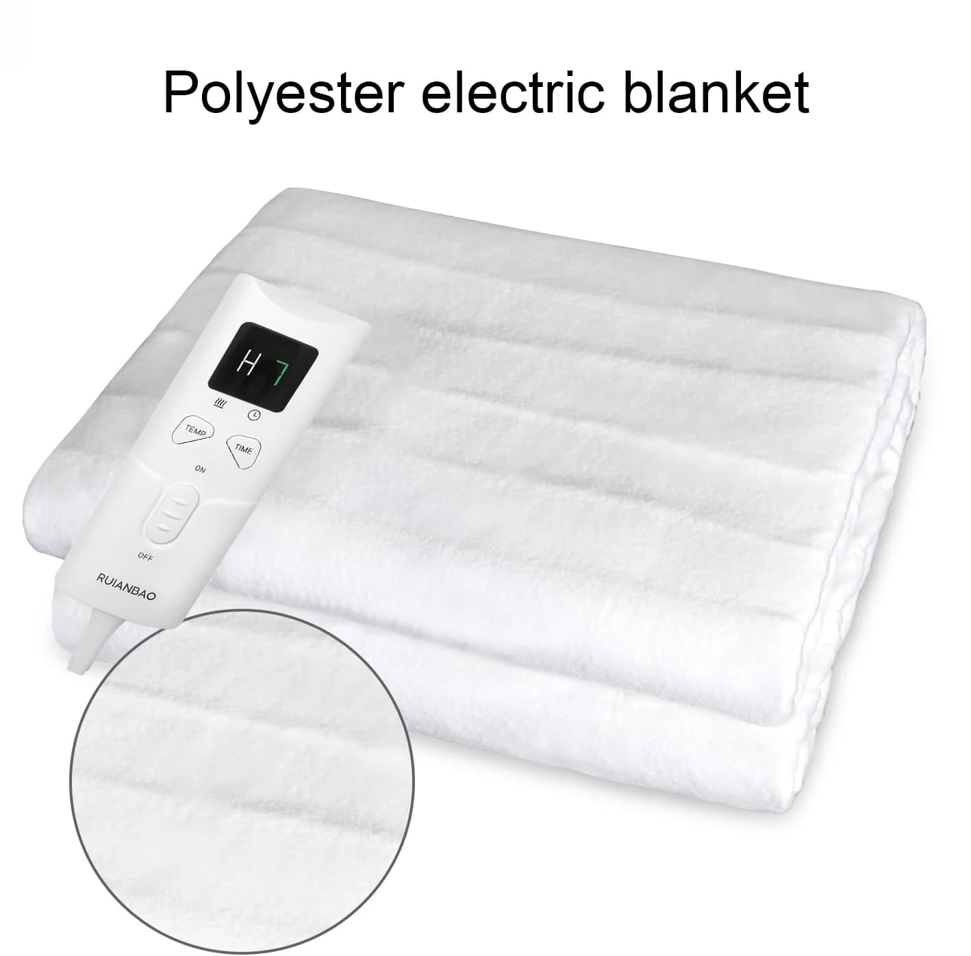 ​Electric Blanket RUIANBAO150x80cm|Electric BlanketBed|with10 Heat Settings, Ultra Fast Heating Elastic Bands Machine Washable