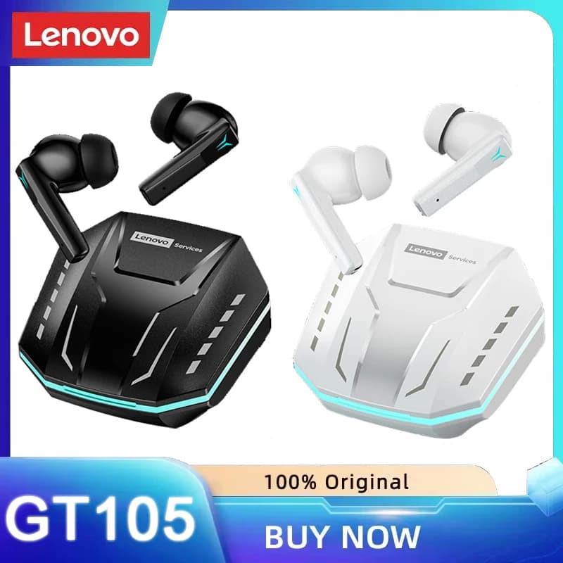 Lenovo GT105 Gaming Wireless Earbuds Bluetooth6.0 Stereo Sound ENC Noise Reduction RGB Charging Case Touch Control Sport Headset
