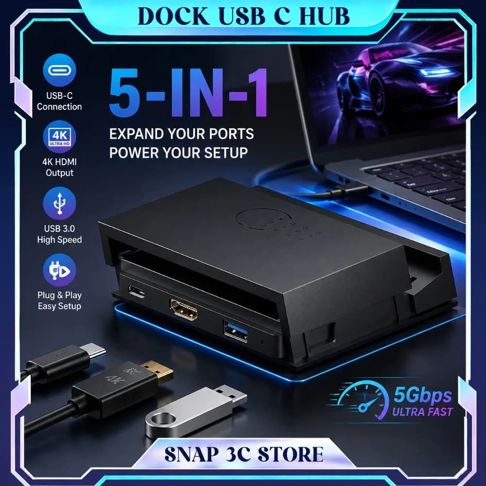 Original Skull Co Savage Raven Jumpgate Dock USB C Hub Portable Stand Docking Station for Nintendo Switch 2 OLED 4K 60Hz TV TV