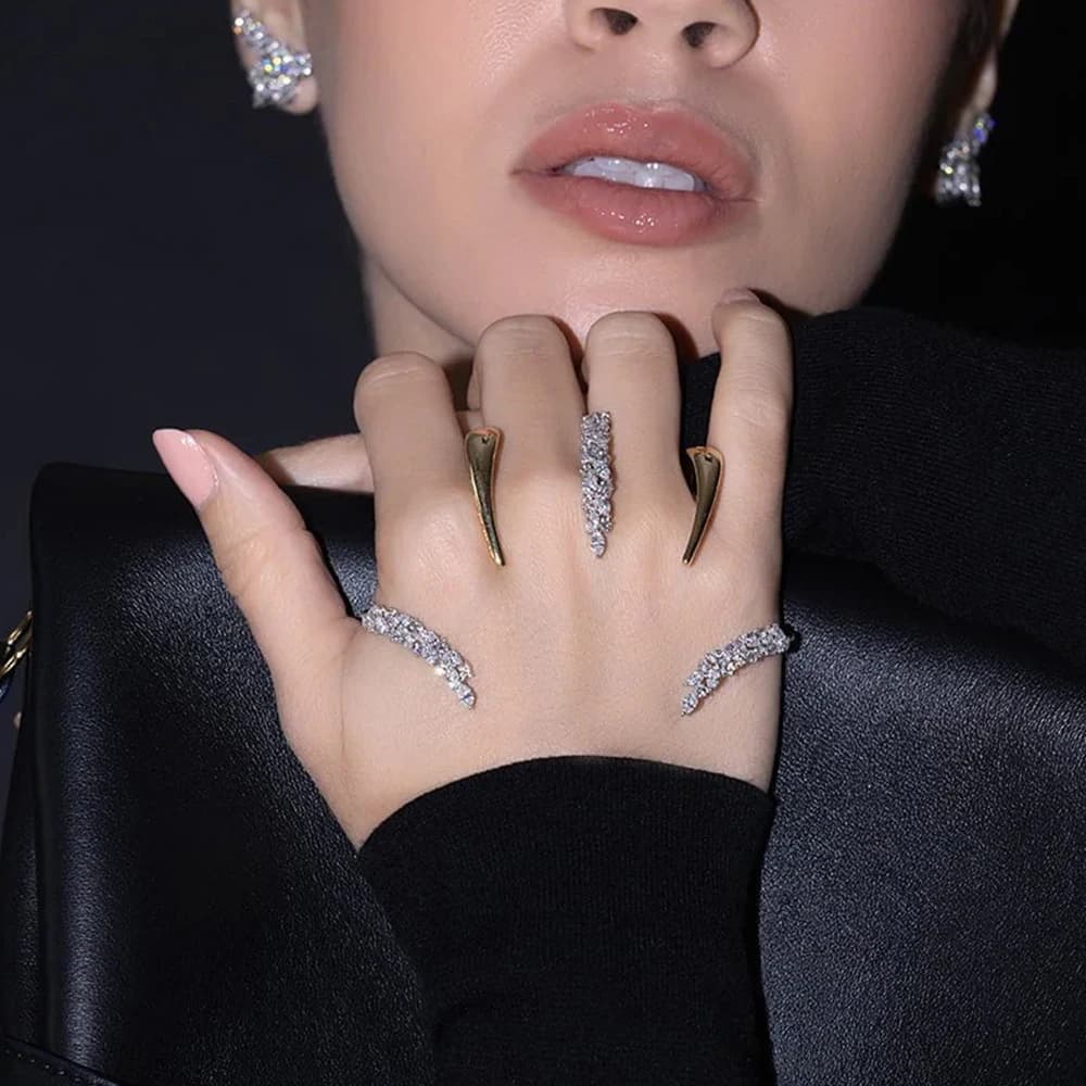 Bracciale Boho Leaf Zircon Palm Cuff Accessori donna Stilista regolabile Gioielli da sposa geometrici con bracciale a mano da sposa