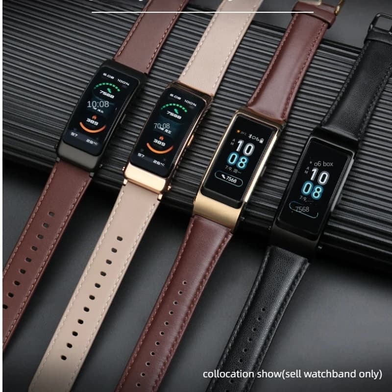 16mm 18mm per HUAWEI B7 B6 bracciale cinturino in pelle di vacchetta b6/b5 braccialetto smartwatch a sgancio rapido cinturino marrone di ricambio