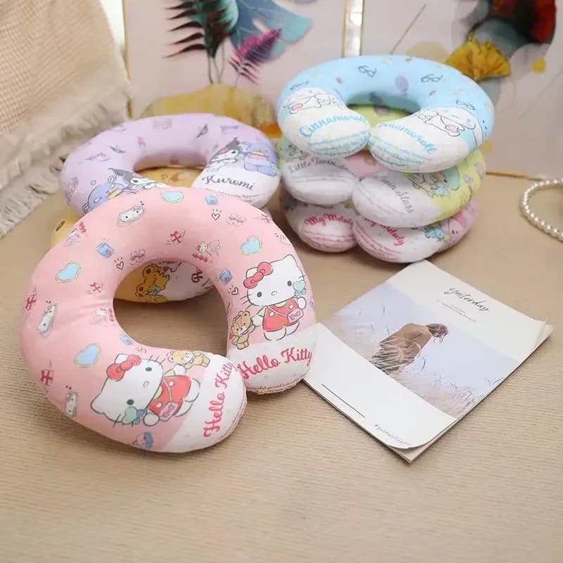 Sanrio Kuromi Cuscino per auto cannella Ufficio collo melodia ciao gattino Cuscino a forma di U per cartoni animati Cuscino per il collo da viaggio