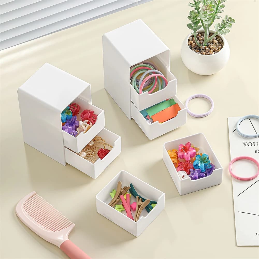 Mini organizer per cassetti a 3 livelli per scrivania, perfetto per forniture per ufficio, gioielli, cosmetici, organizer per cancelleria da scrivania