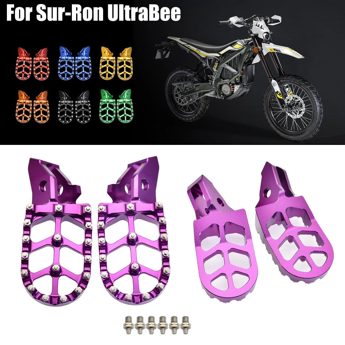 Per Surron Ultra Bee Sur-ron UB Pedane Larghe Pedane Poggia Pedali Bici Da Dirt Elettrica In Lega di Alluminio MX Surron Ultrabee Parti