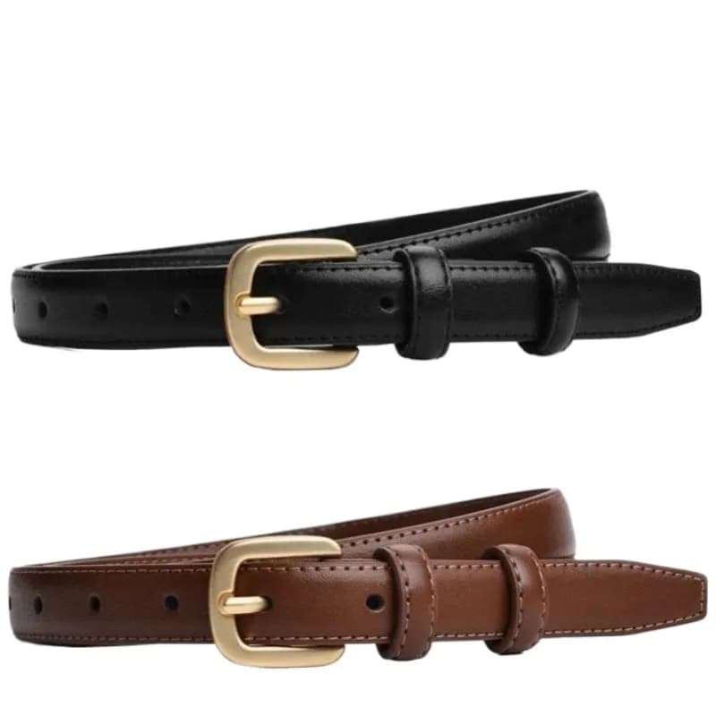 Casual Fashion Belt with Simple and High-end Feel, Needle Buckle Double Loop Belt Suitable for Daily Wear