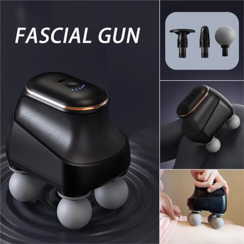 Muscle Massage Gun with Portable Strap Gun Four-headed Muscle Massage Gun for neck, shoulder, waist, professional massage for band