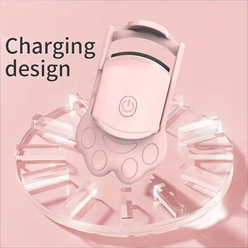 Mini Piegaciglia Elettrico Portatile a Forma di Zampa di Gatto, Ricaricabile USB, Strumento di Styling Rapido per Donne, per Routine di Trucco Professionale