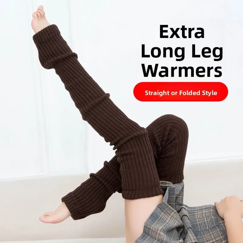 Warm Knitted Woolen Yoga Dance Socks Women's Autumn Winter Style Leg Warmers Loose Knee Protector Ultra Long over Knee Socks