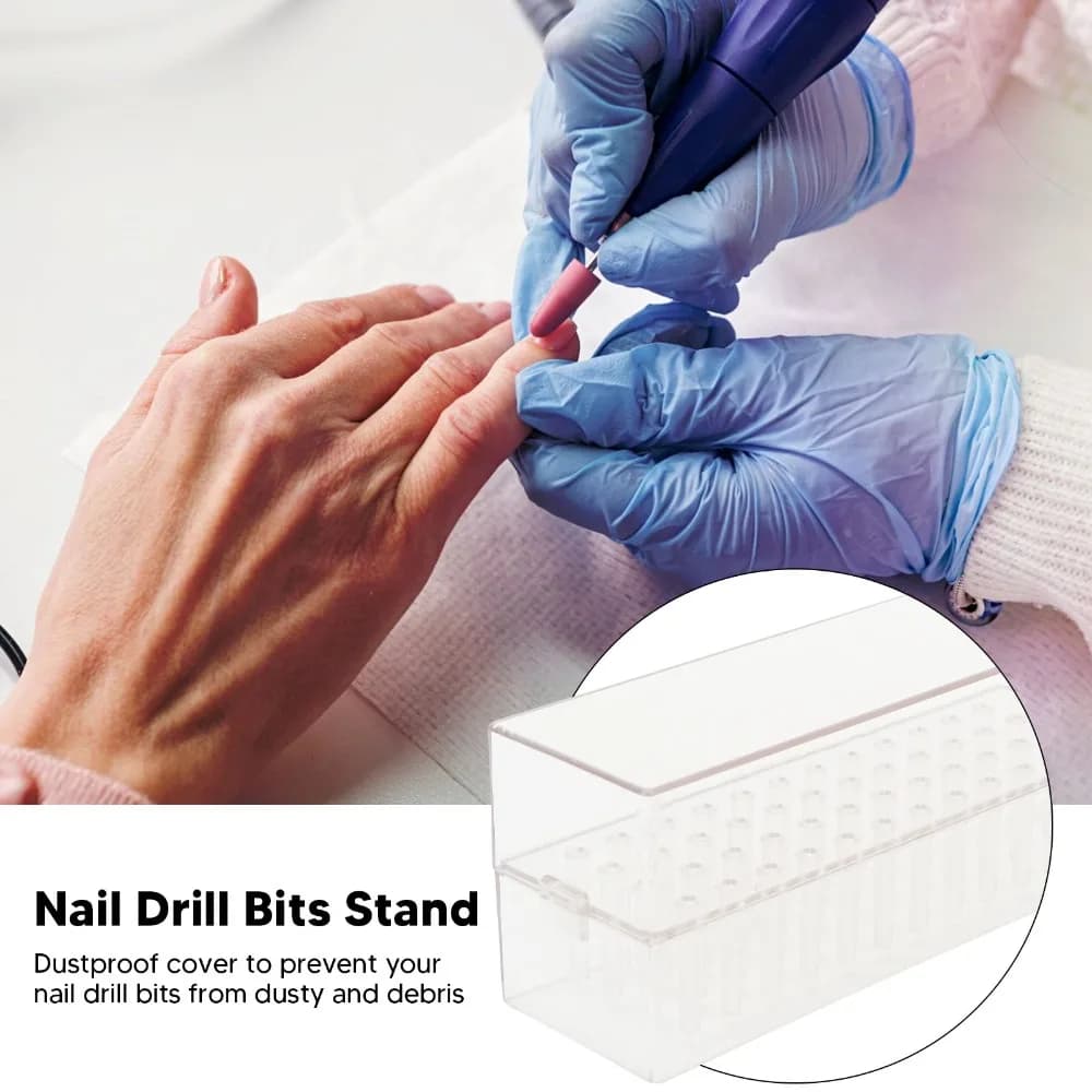 Organizzatore per Punte da Unghie a 48 Fori, Porta Punte in Acrilico Trasparente, Espositore per Punte da Manicure, Organizzatore per Manicure Domestica