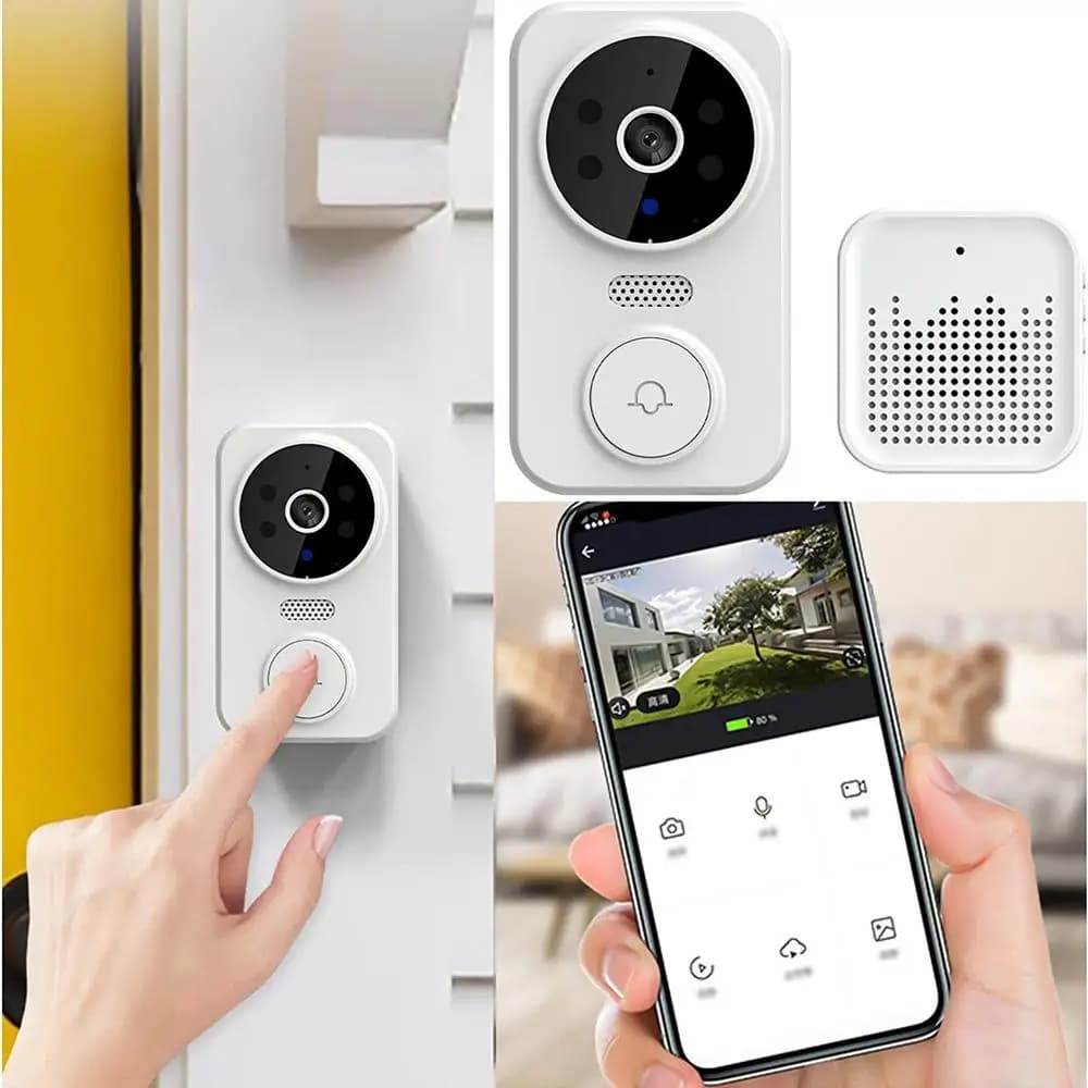 Campanello Wireless WIFI con App Tuya, Archiviazione Cloud Gratuita, Videocitofono con Lunga Autonomia