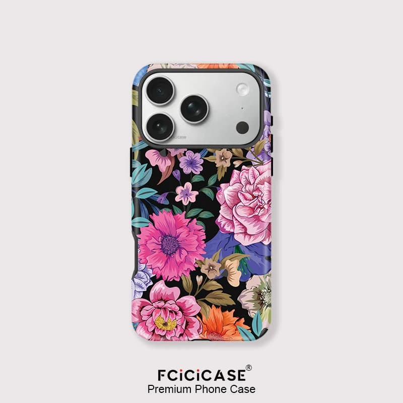Fcicicase Custodia magnetica di lusso per telefono Magsafe per iPhone 17 Air 16 15 14 Plus 13 12 11 Pro Max Cover con motivo floreale Fundas