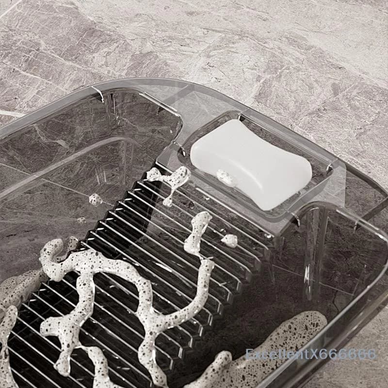 Transparent Cat Litter Box Anti-Splashing Detachable Sifter Easy Scoop Time Saving for Indoor Cats Busy Owners