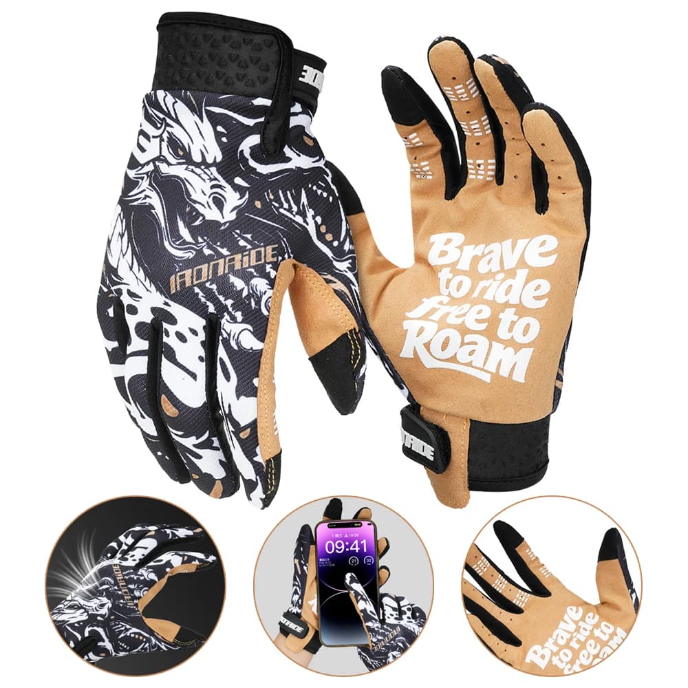 Motorcycle Gloves Touch Screen Motocross Full Finger Gloves Wear-Resistant Motorbike Riding Gloves Anti-slip Protective Gear
