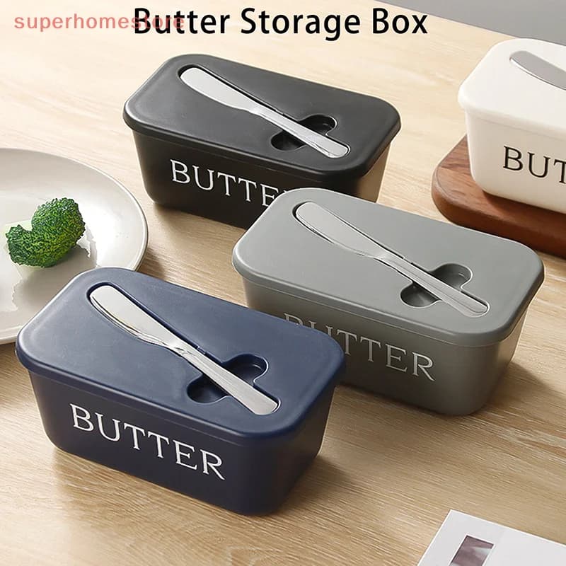Butter container PP box for food use Sealed storage box for restaurant Cheese plate with knife Butter slicer butter tableware