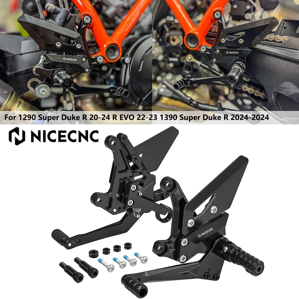 Kit poggiapiedi con pedana posteriore regolabile per KTM 1290 Super Duke R 2020-2024 Super Duke R EVO 22–23 1390 Super Duke R 24-2025