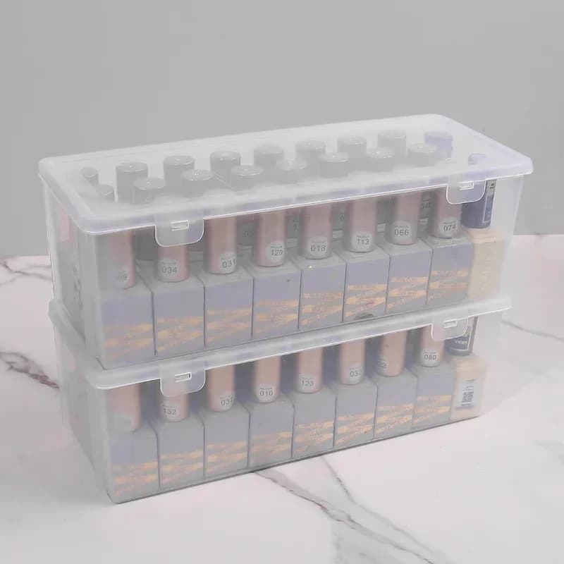 Nail polish and glue box, transparent container, vacuum holder, case for organizing tools for nail art
