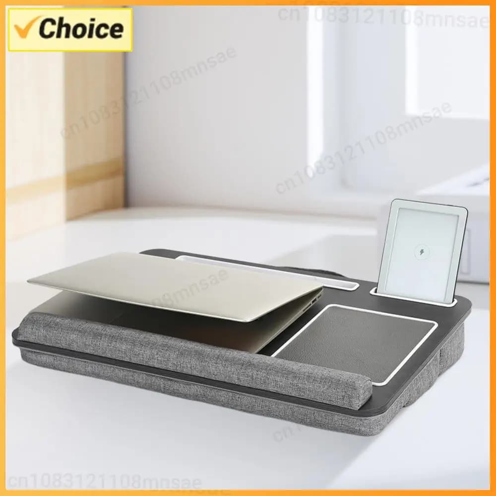 Supporto per Laptop con Cuscino, Tavolo per Laptop con Tappetino Mouse e Supporto per Telefono, Adatto per Laptop Fino a 17,3 Pollici