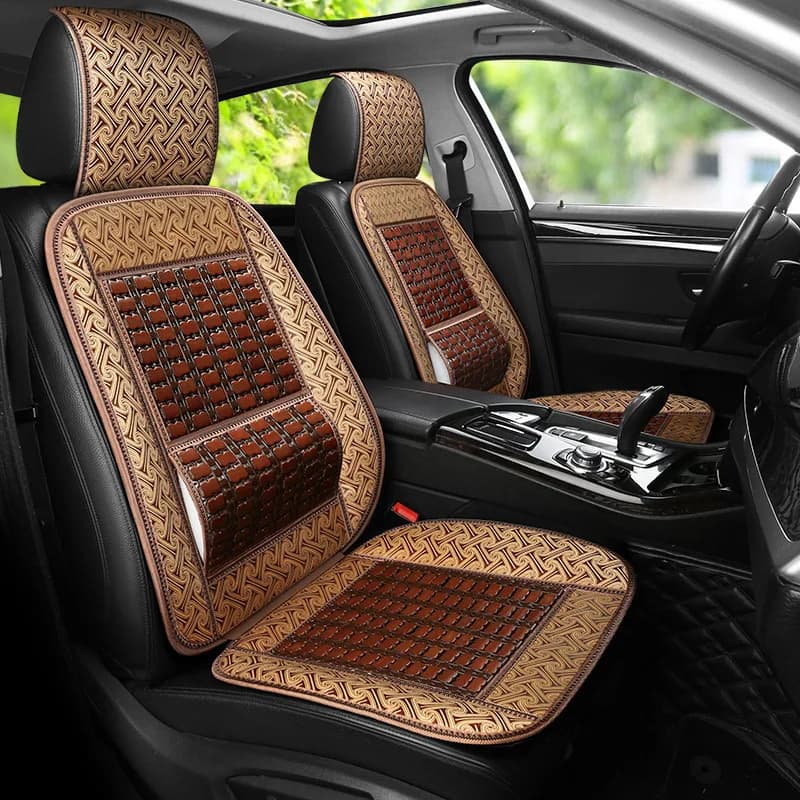 Cuscino del sedile rinfrescante estivo in legno per auto, tappetino Mahjong, cuscino del sedile del piccolo camion, cuscino di supporto lombare traspirante per sedia da ufficio