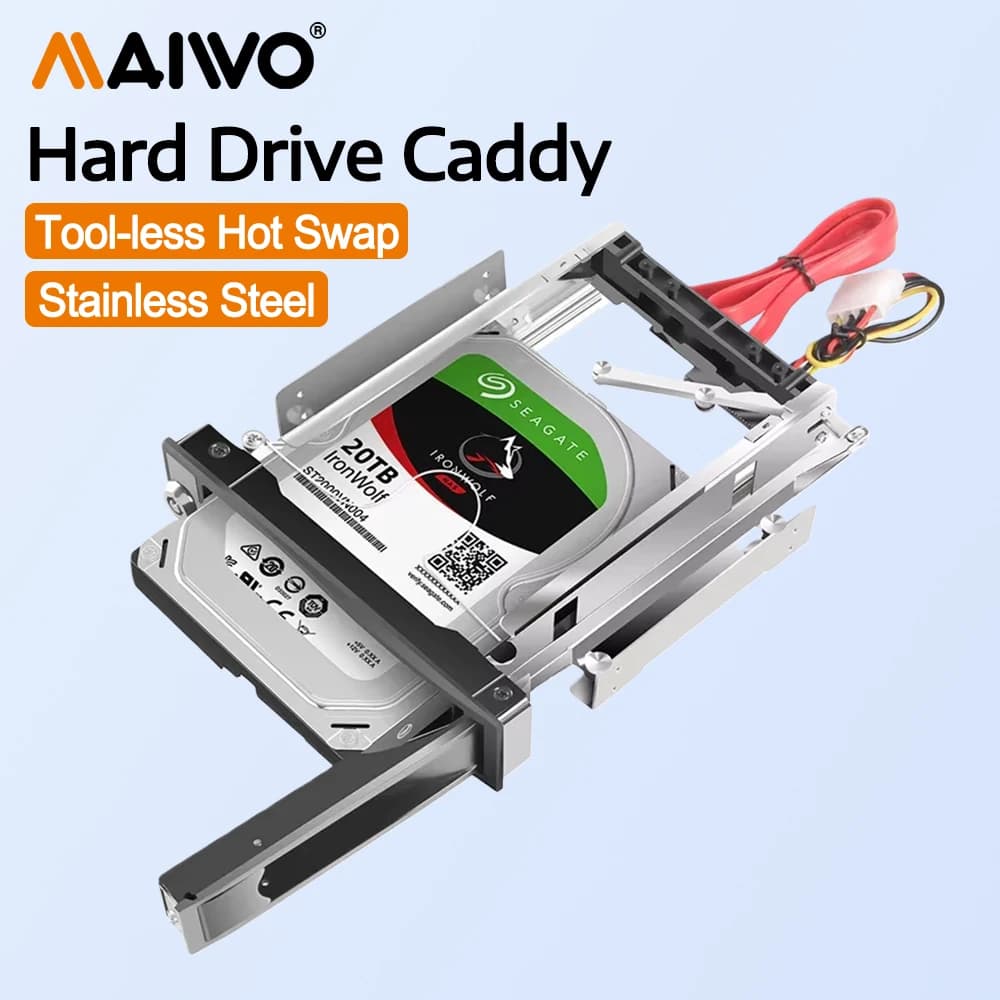 MAIWO CD-ROM 3.5 ''SATA HDD Staffa Interno SATA Disco Rigido SSD Adattatore HDD-ROM Convertitore Staffa di Montaggio Caddy Vassoio Strumento Libero