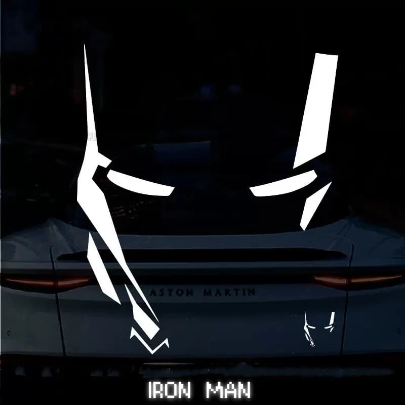 Reflective Stark O Iron Stickers D2, Car & Motorcycle Decoration for Fuel Tank Cap, Window, Windshield, Laptop, Phone
