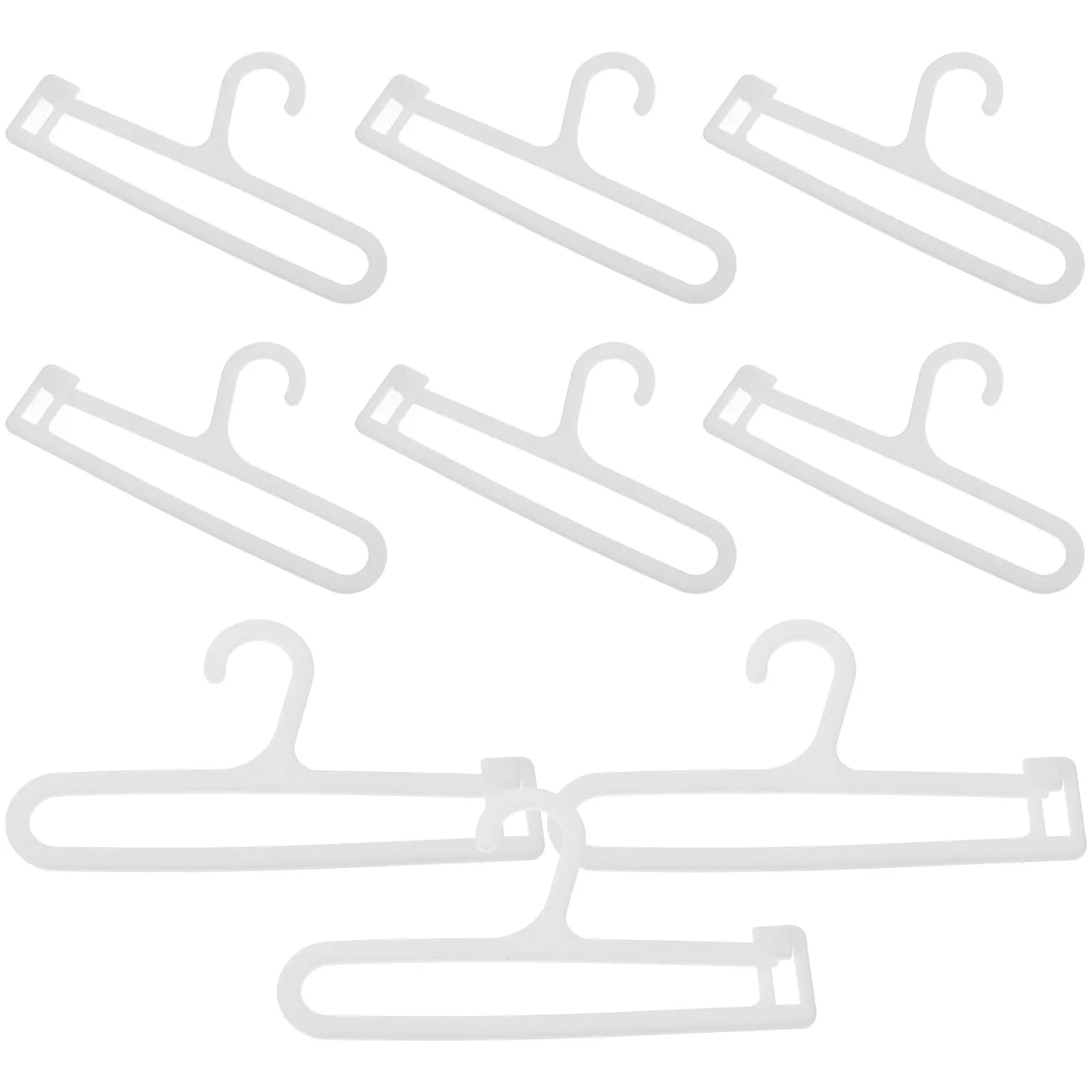 10 Pezzi Mini Appendiabiti in Plastica per Vestiti in Cotone BJD, Salvaspazio, Piccoli Appendiabiti Compatti